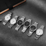 Fashion Men Quartz Watch Luxury Silver Band Analog Watch for Mens Clock Reloj Hombre