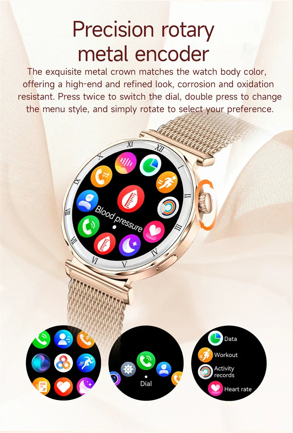 2025 New Fashion Smart Watch Women AMOLED Screen Bluetooth Call Watches Custom Dials Female Health Music Sport Ladies Smartwatch - Wear444