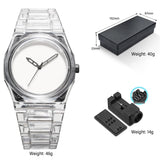 Men's Quartz Watch 2025 Trendy Transparent Design Arabic Numerals High-End Feel Cool Fashionable Timepiece for Gentlemen
