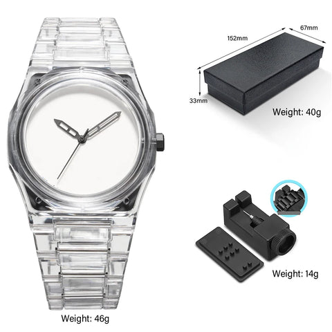 Men's Quartz Watch 2025 Trendy Transparent Design Arabic Numerals High-End Feel Cool Fashionable Timepiece for Gentlemen