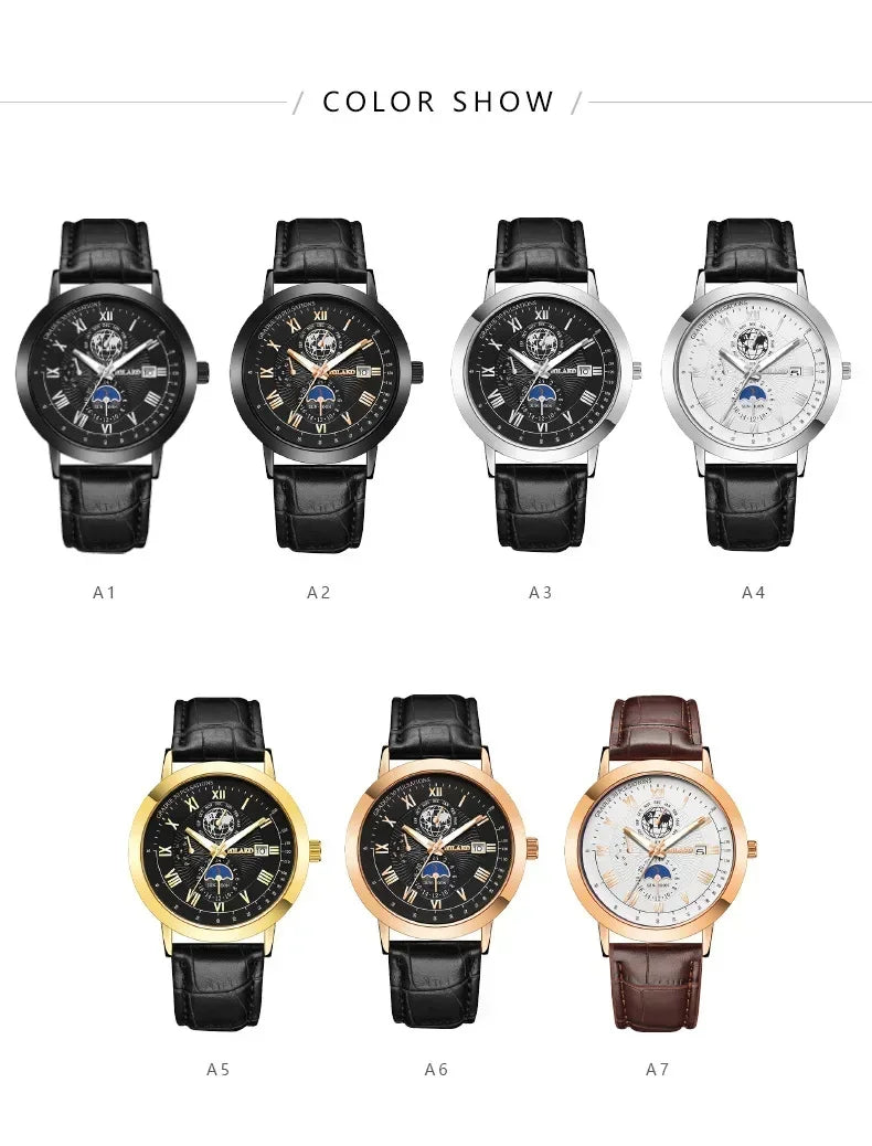 New men's quartz watch Leather Mens Luxury Business gentlemanliness Quartz Wrist Watch for Business activity