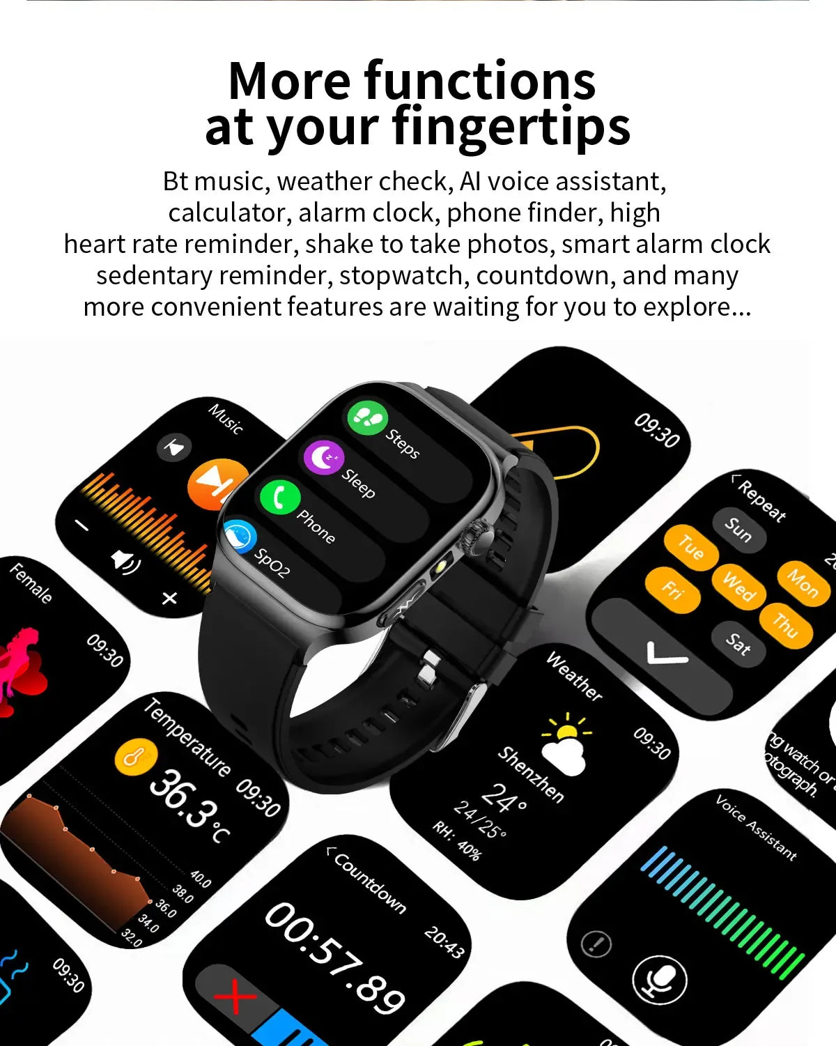 Accurate Measurement Health Smart Watch ECG+PPG Uric Acid Blood Pressure Blood Lipids BT Call Bluetooth Sport tracker Smartwatch - Wear444