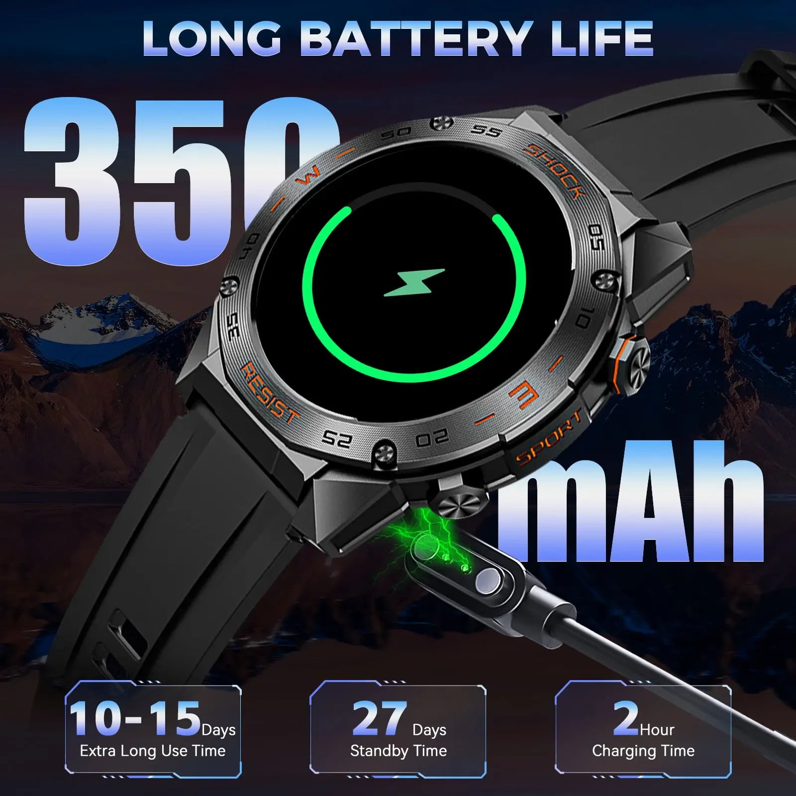 LaNikar New Military Smart Watch for Men1.46"Fitness Tactical Smartwatch with Multiple Sports Modes Heart RateSpO2 Sleep Tracker - Wear444