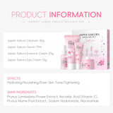 4pcs sakura skincare set mild non-irritating nourishing moisturizing cleanser serum eye cream face cream set