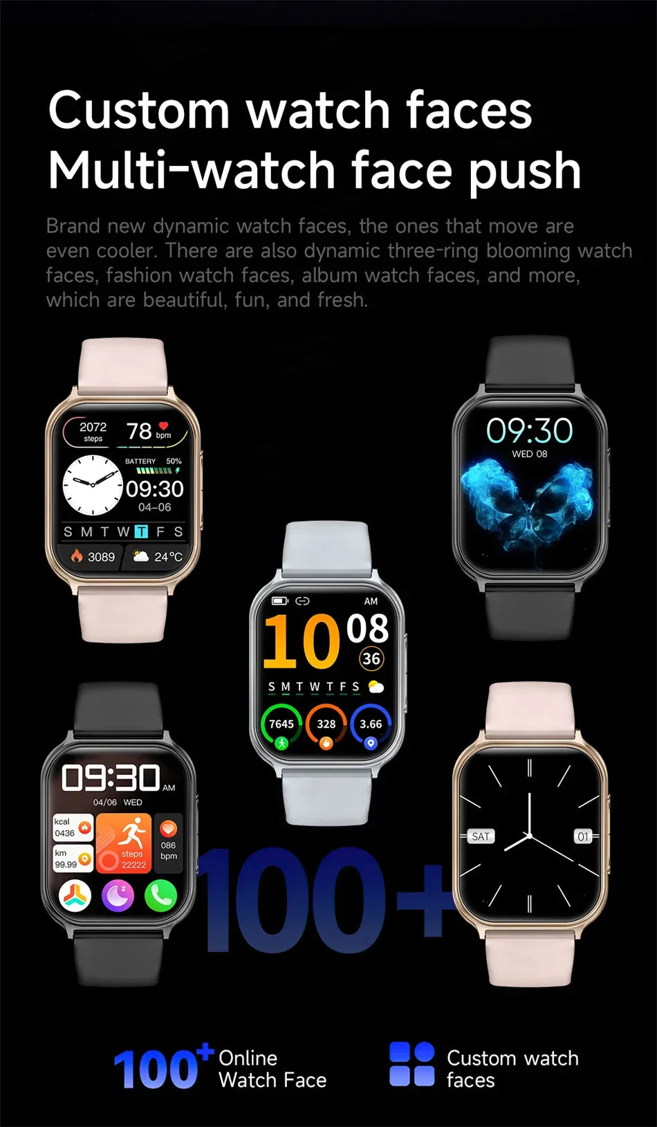 700mAh Lady fashion Smart Watch Men Women Heart Rate Blood Pressure Fitness Tracker Bluetooth Call Smartwatch Man For Android - Wear444