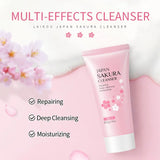Sakura Sunscreen and Cleanser RichFoam Deep Clean Remove Grease Improve Oily Face Wash Cream GentleMoisturizing Remove Blackhead