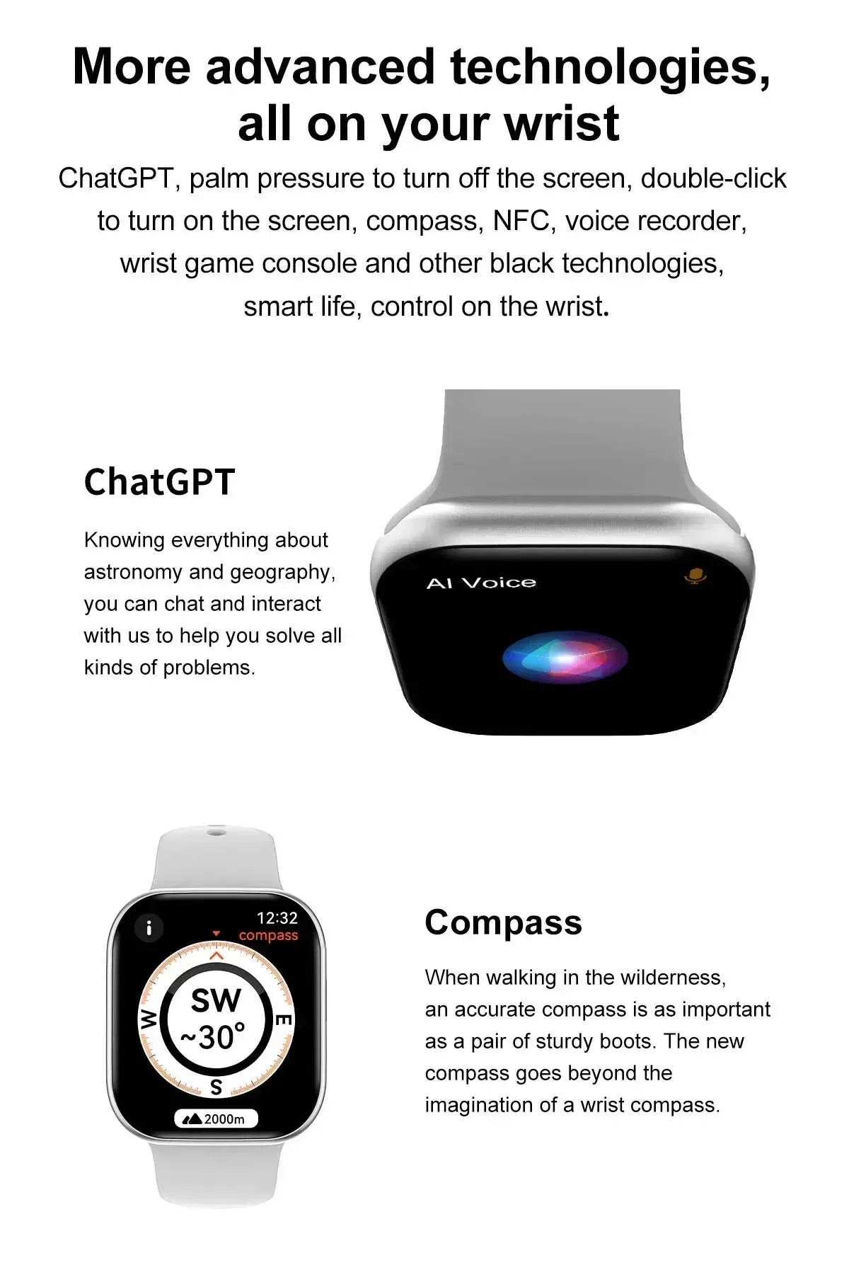2025 New Original for Apple DT Watch 10 Smart Watch Men AMOLED 4GB Memory Music 3D Surround BT Call Waterproof smart watch Woman - Wear444