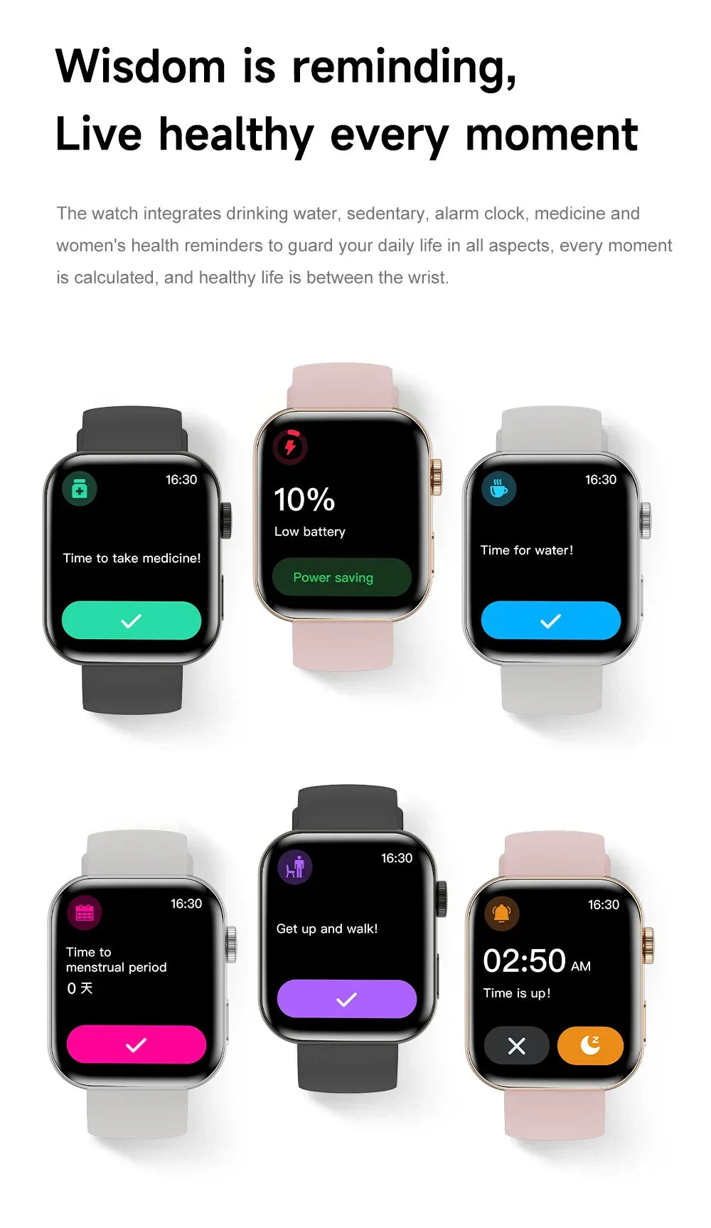 2026 Fit 3 Series 11 Smart Watch 1.83" AMOLED Screen Health Monitoring GPS Track HD Talk Sports Women Waterproof Watches For IOS - Wear444