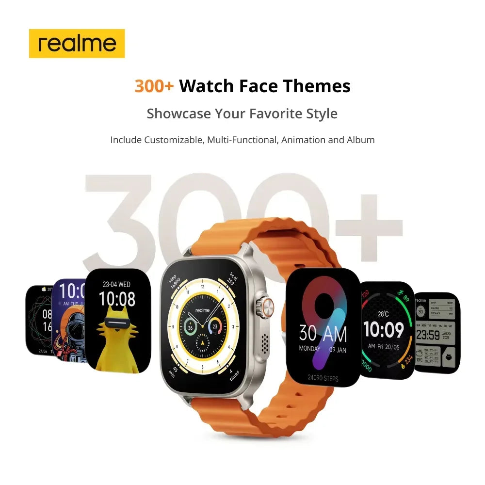 realme Watch 5 Smart Watch 1.97" 2D Flat AMOLED Display Compass & Independent GPS with 5 GNSS 14-day Battery Life NFC Card IP68 - Wear444