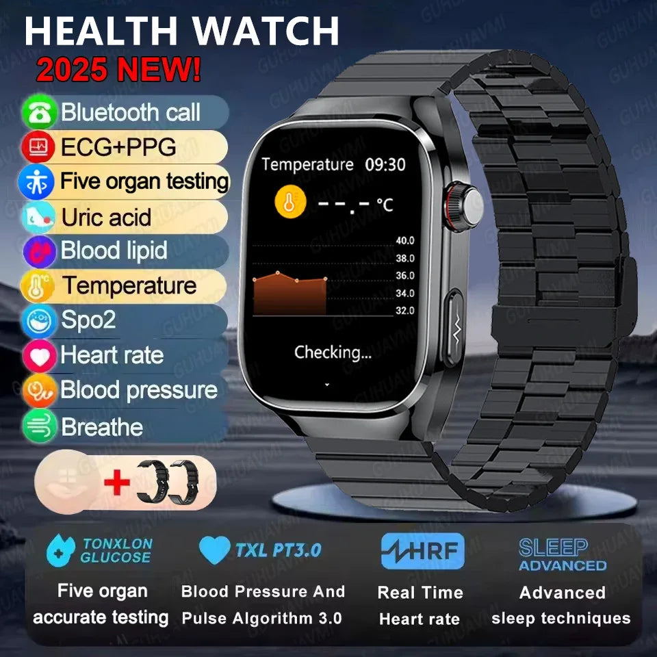 2025New Micro Physical Examination Smart Watch For Men Uric Acid Body Fat Five Organ Health Watches Bluetooth Call SmartBracelet - Wear444