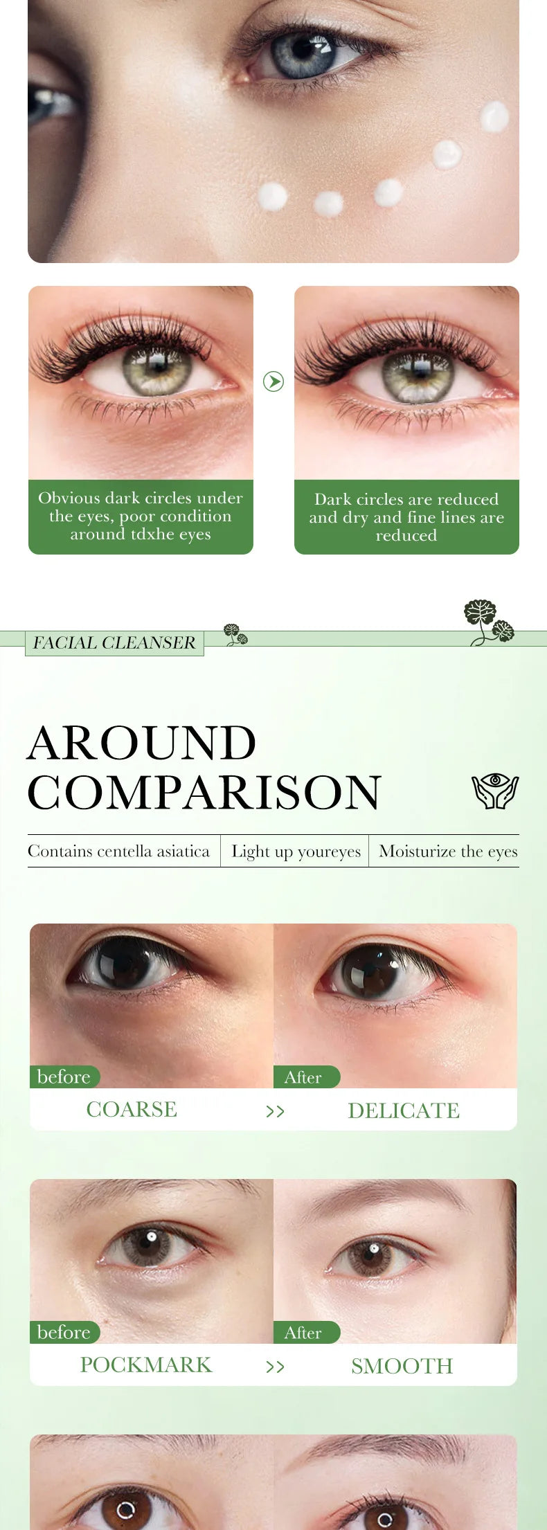 Centella Asiatica Eye Cream Anti Dark Circles Eyes Bags Moisturizing Anti Wrinkle Anti-aging Beauty Eyes Skin Care Products