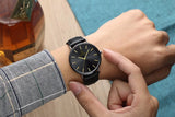 Top Brand Mens Watches Fashion Ultra Thin Analog Quartz Watches Leather Belt Simple Temperament Men's Clock relogios masculino
