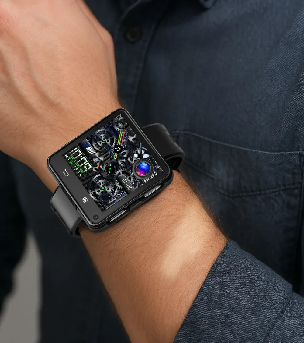 LOKMAT New APPLLP 2 MAX Dual Camera Android 11 Watch Phone Wifi Videos Calls Smart Watch Network Detachable Strap Mini Phone - Wear444