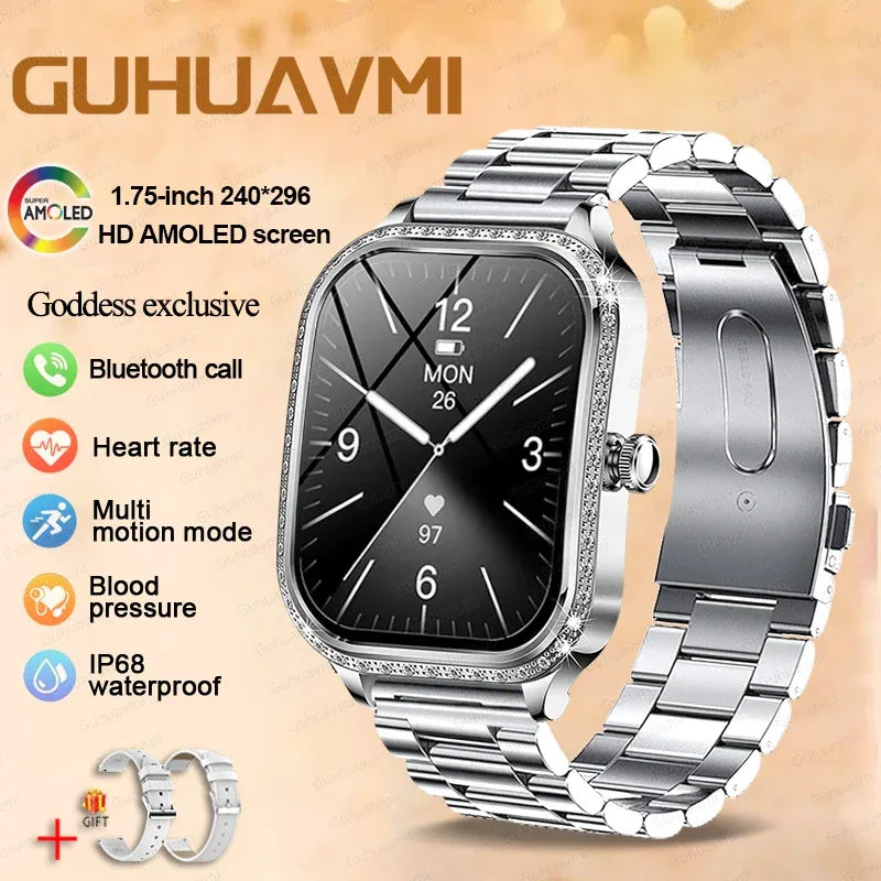 2026New Women Fashion Smartwatch HD Curved Screen Female Menstrual Tracking Waterproof Sports Fitness Bluetooth Call Smart Watch - Wear444