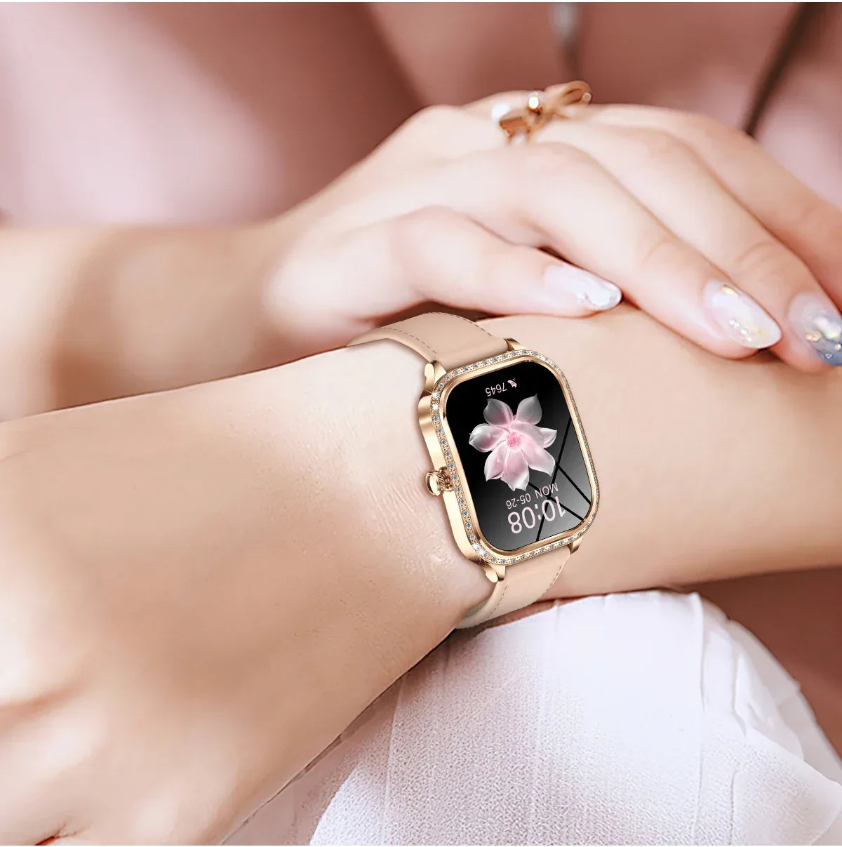 2026New Women Fashion Smartwatch HD Curved Screen Female Menstrual Tracking Waterproof Sports Fitness Bluetooth Call Smart Watch - Wear444