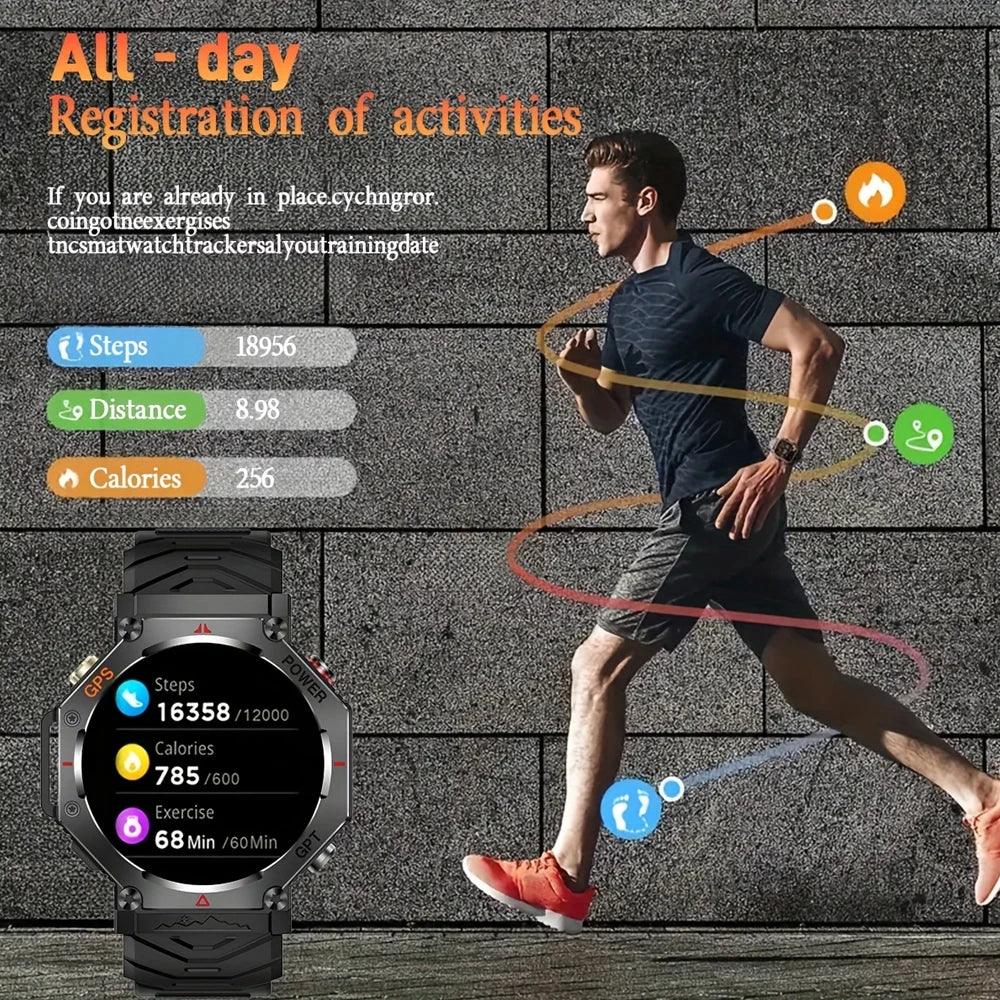SENBONO GPS Smart Watch Men Built-in GPS Bluetooth Call AI GPT Fitness Tracker Waterproof Military Sports Smartwatch for Men - Wear444