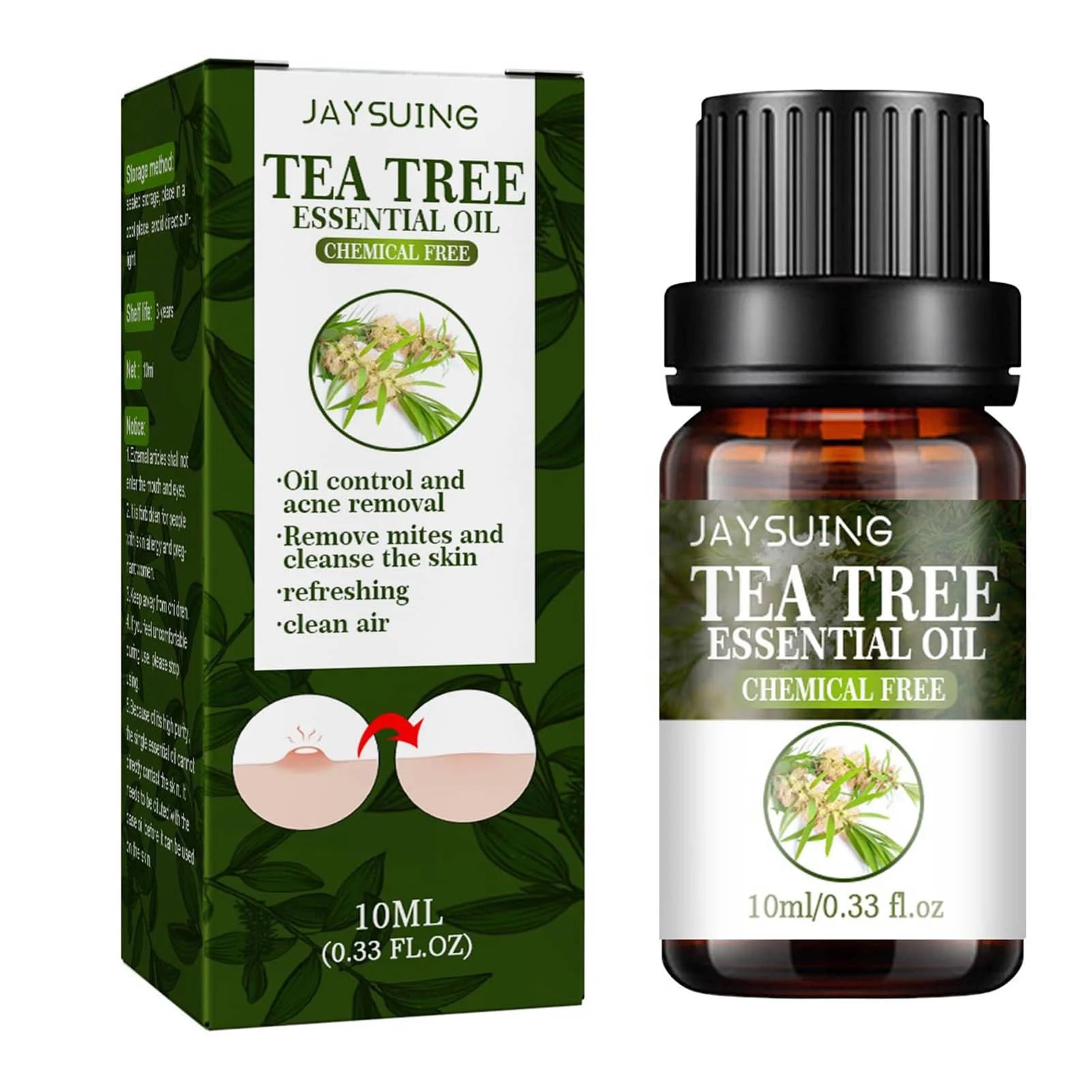 10ml Tea Tree Essential Oil Compound Plant Hydrating Oil-control Remove Pore Anti-acne Moisturizing Brighten Face Skin Care