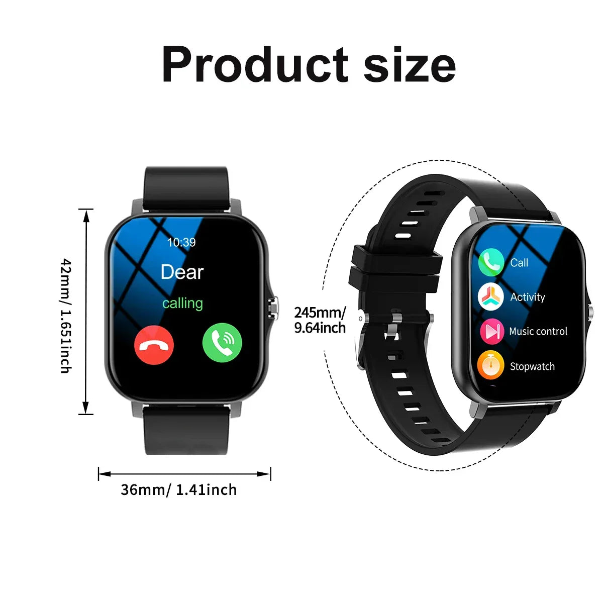 Smart watch, call, message reminder, compatible with iPhone/android mobile phone, smart sports watch suitable for men and women - Wear444