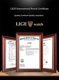 LIGE Quartz Man Watch Leather Fashion Luxury Watch for Men Military Casual Sports Outdoor Waterproof Wristwatch Reloj Hombre New