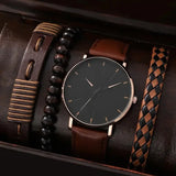 4/5PCS Fashion Men Watches Casual Male's Quartz Watch Bracelets Set Relogio Masculino Reloj Hombre（Without Box）