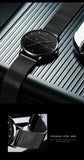 Top Men Quartz Watch With Japanese Movement Simple Blue Black Stainless Steel Mesh Belt Waterproof Travel Fashion Men Wristwatch