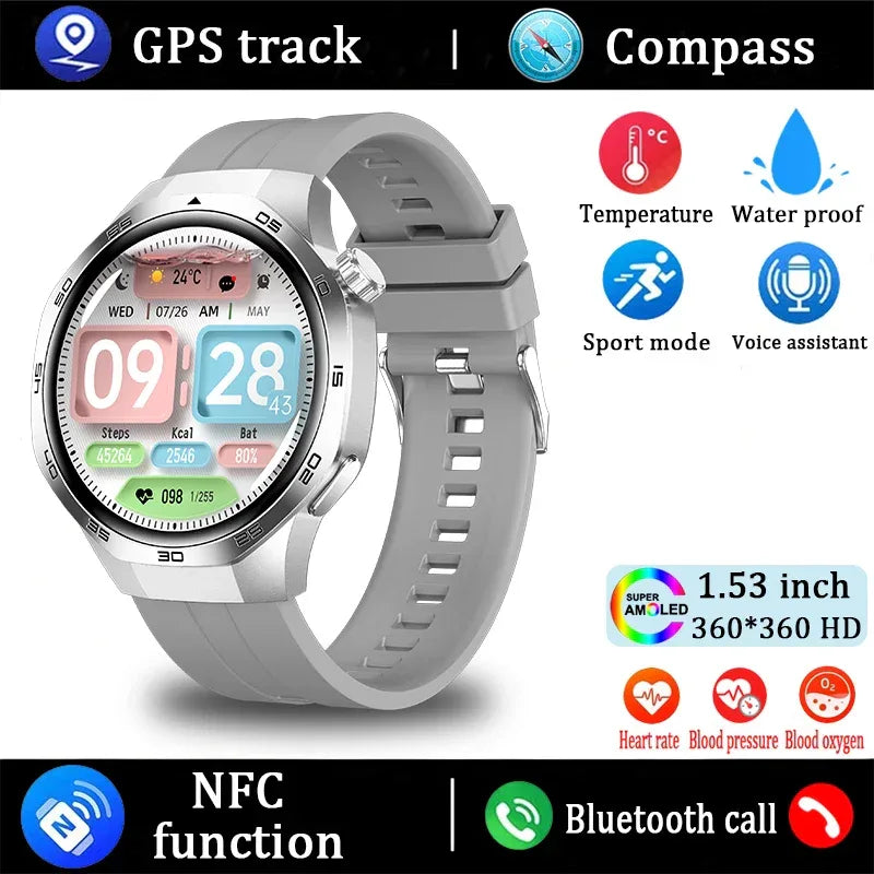 New Watch 5 Pro Smart Watch HD AMOLED Screen GPS Tracker Bluetooth Call Health Monitoring Waterproof Sports SmartWatch Men Women - Wear444