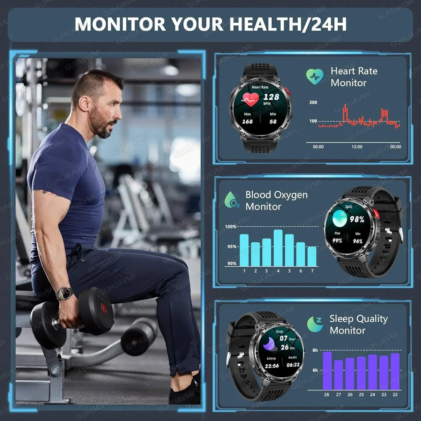 2026 New T-REX 3 PRO 1100mAh Large Battery Smart Watch 10ATM Waterproof GPS 1.7" HD AMOLED Call Sports Flashlight Smartwatch Men - Wear444