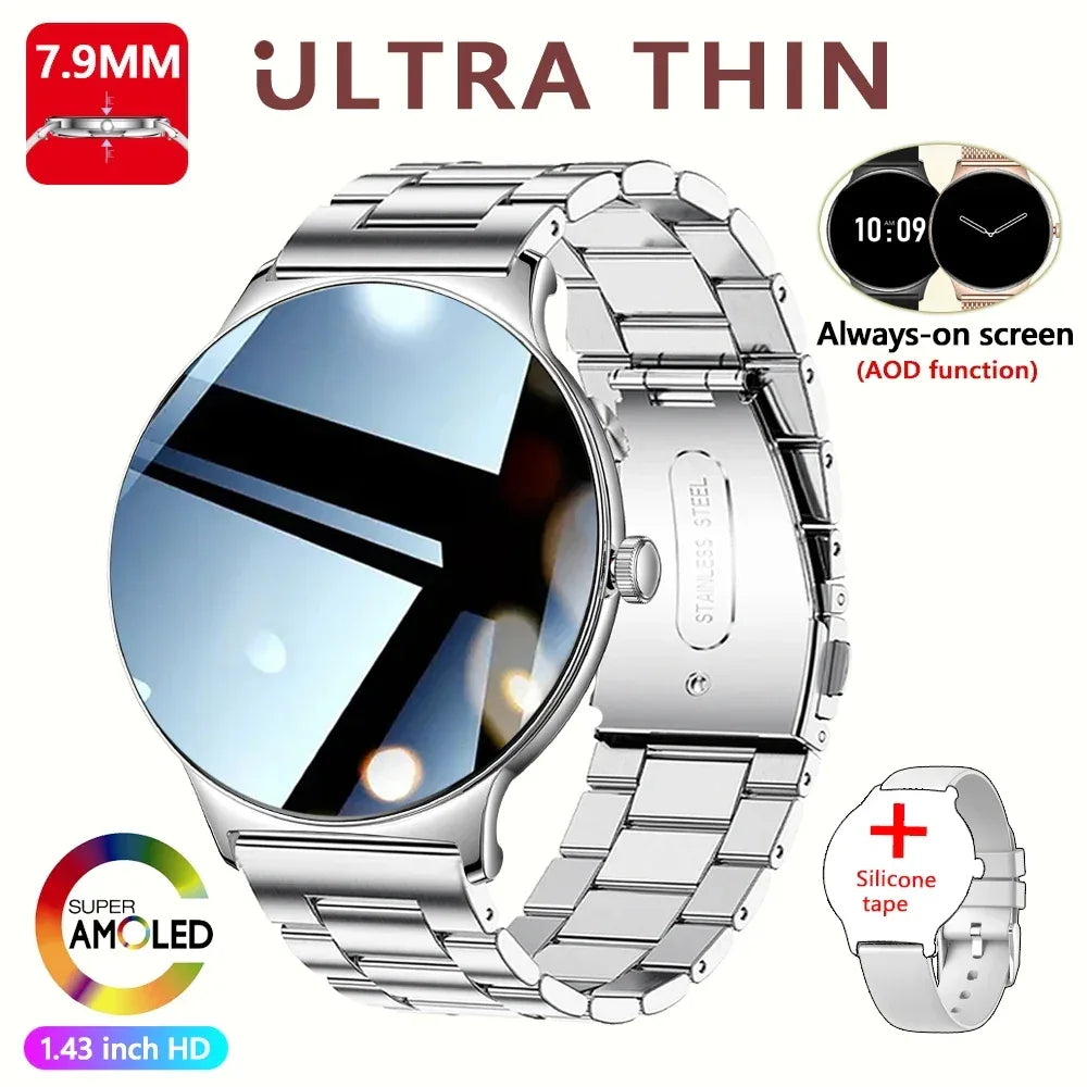 For Huawei Xiaomi New Ultra Thin Smart Watch Women Screen Always Display Time Sports Bracelet Bluetooth Call Fashion Smartwatch - Wear444