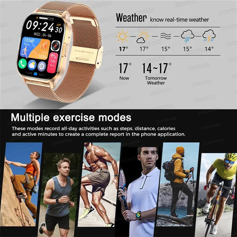 2025 NFC Smartwatch AMOLED Screen Always show Time Bluetooth Call Series 9 Clock Custom Dial Men Sport Health Women Smart Watch - Wear444