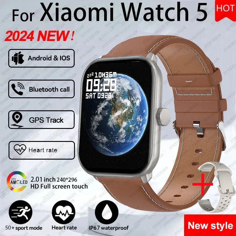 For Xiaomi Watch 5 Global Version Men Women HD AMOLED Display Heart Rate Bluetooth Call GPS Track Waterproof Sports Smart Watch - Wear444