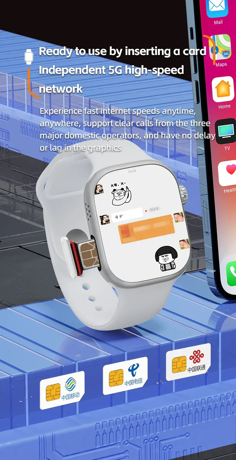 CD99 watch X 5G smartwatch 2.29inch AMOLED 5G LTE smart watch with 180 ° rotary camera GPS WiFi SIM card slot health monitoring - Wear444