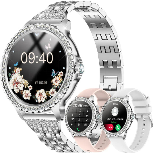Smart Watch For women - 1.32" Touchscreen Fitness Tracker with Wireless Calls, Music Time Display, Step Counting - Wear444