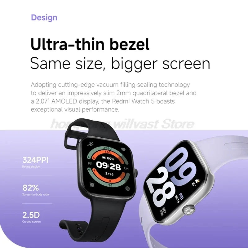Global Version Xiaomi Redmi Watch 5 Smartwatch Bluetooth Phone Call 2.07'' Display 550mAh Battery Health Monitoring Sports Mode - Wear444
