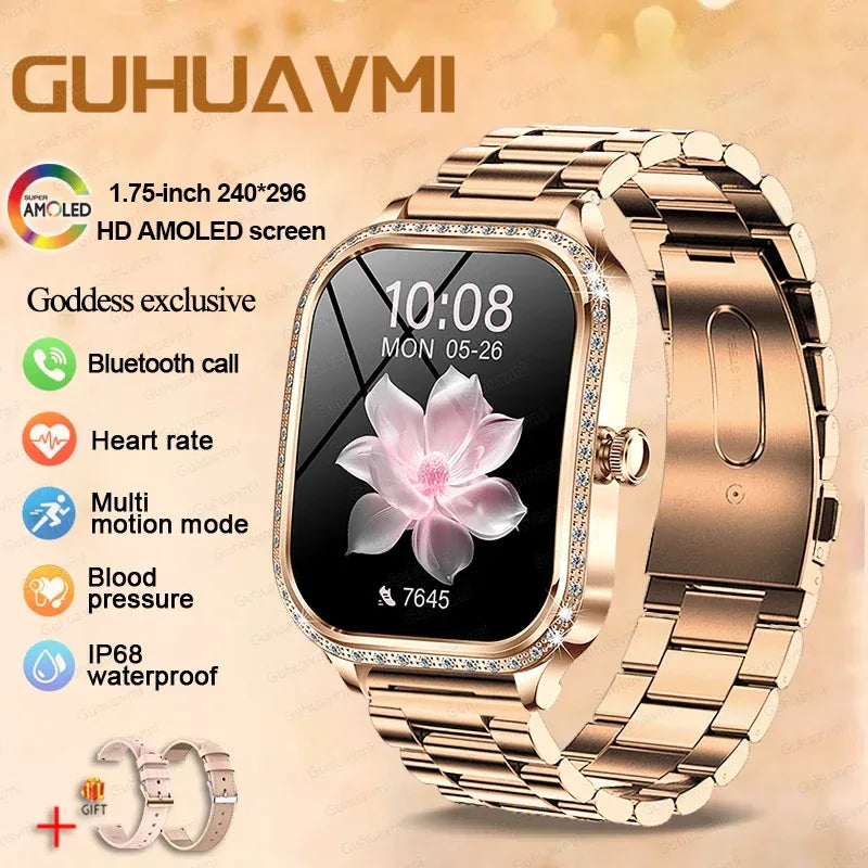 2026New Women Fashion Smartwatch HD Curved Screen Female Menstrual Tracking Waterproof Sports Fitness Bluetooth Call Smart Watch - Wear444
