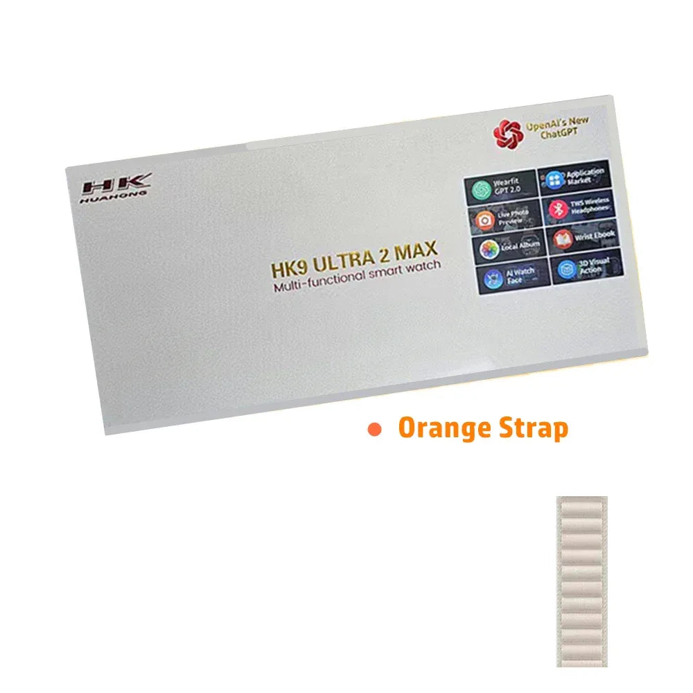 HK9 Ultra 2 MAX Gen4 AMOLED Screen Smart Watch 2GB ROM ChatGPT Local Music Album E-Book Connect TWS For IOS Android Smartwatch - Wear444