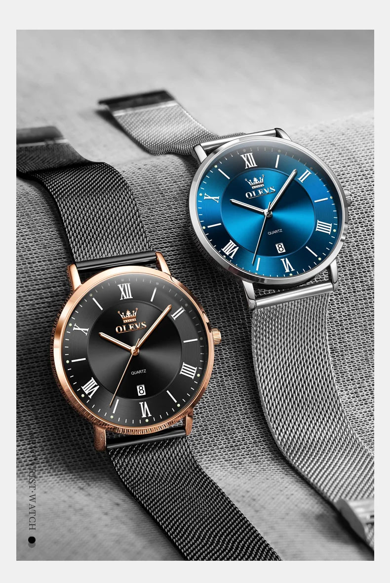 OLEVS Premium Stainless Steel Business Watch - Waterproof Quartz Timepiece