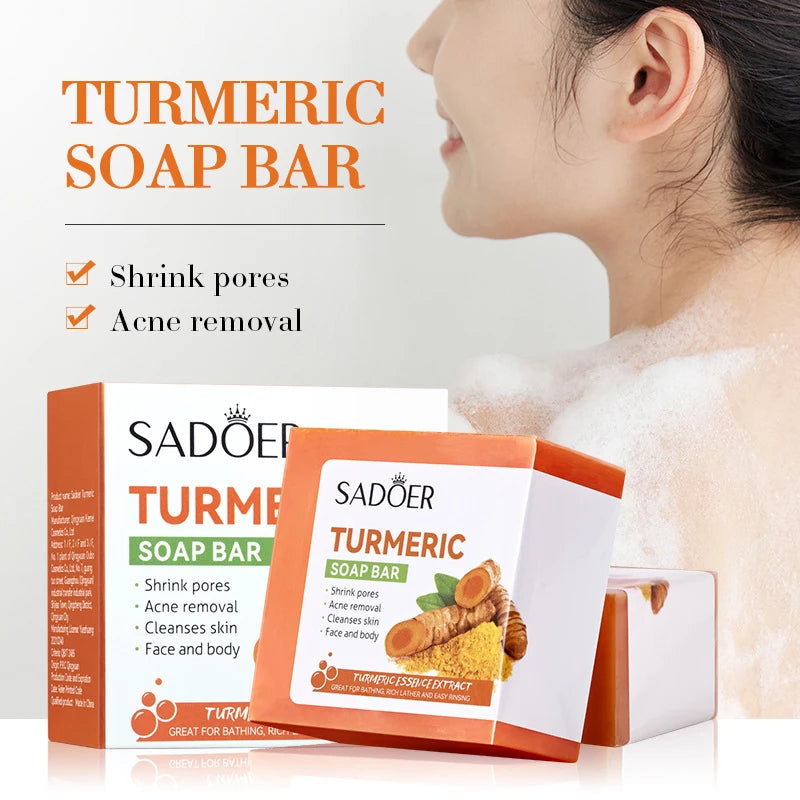 Turmeric Soap Essential Oil Handmade Soap Cleansing Bath Soap Moisturizing Whitening Brightening Body Deep Cleaning Skin Care