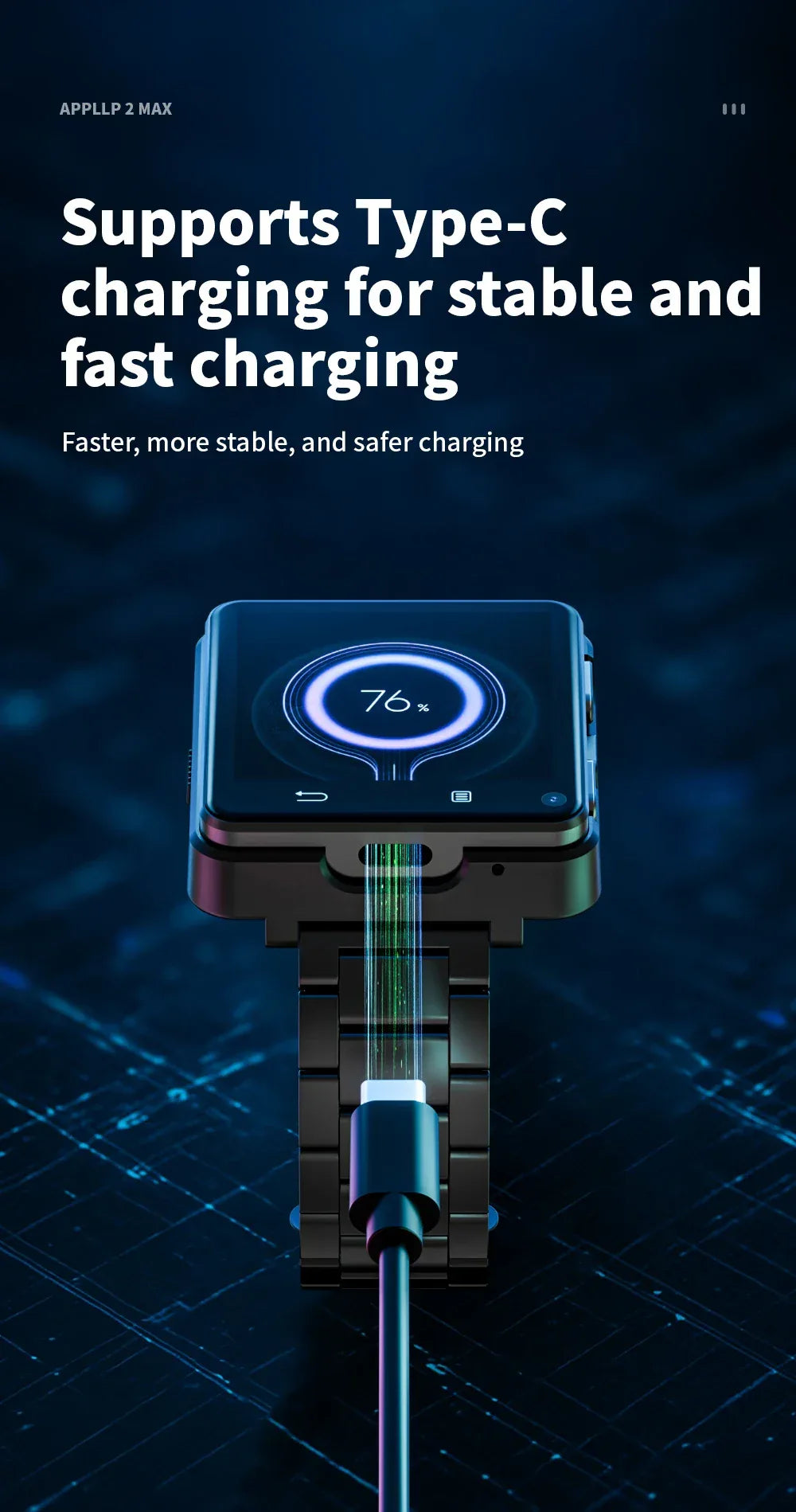 LOKMAT New APPLLP 2 MAX Dual Camera Android 11 Watch Phone Wifi Videos Calls Smart Watch Network Detachable Strap Mini Phone - Wear444