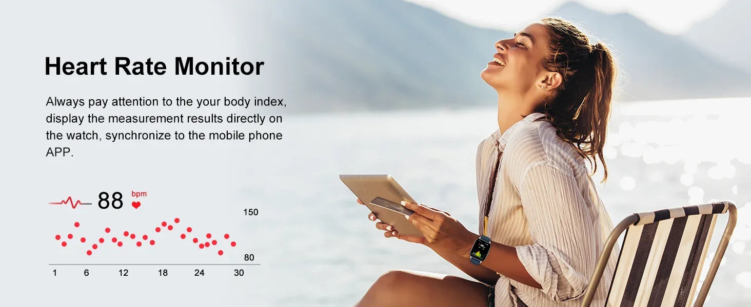 Smart Watch, 1.85" Smartwatch for IP68 Waterproof, 110+ Sport Modes, Fitness Activity Tracker, Heart Rate Sleep Monitor. - Wear444