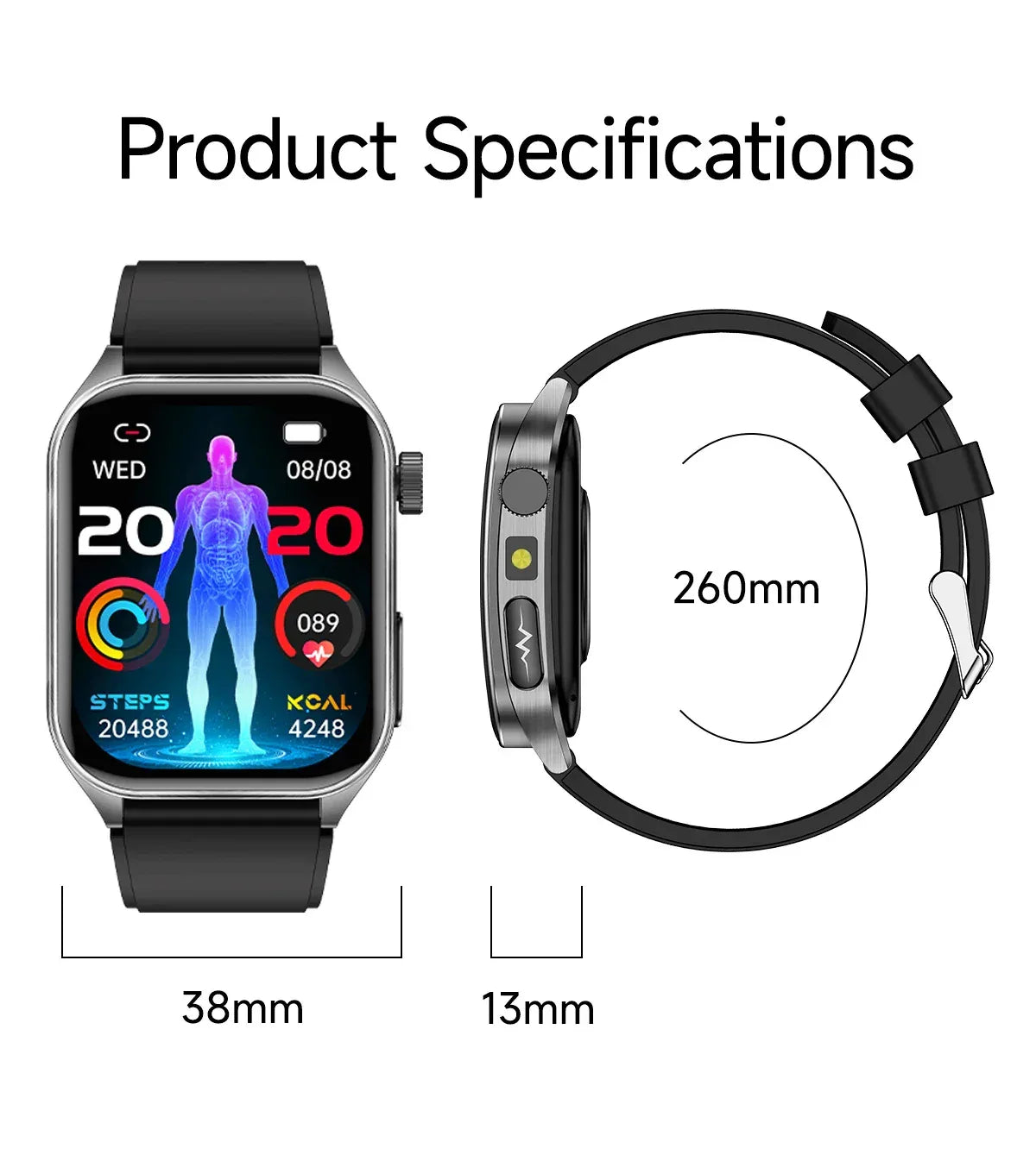 2025Hot AI-GPT Diagosis ECG Health SmartWatch Blood Pressure Lipid Uric Acid 650nm Dual-Probelaser Heart Analysis Smart bracelet - Wear444