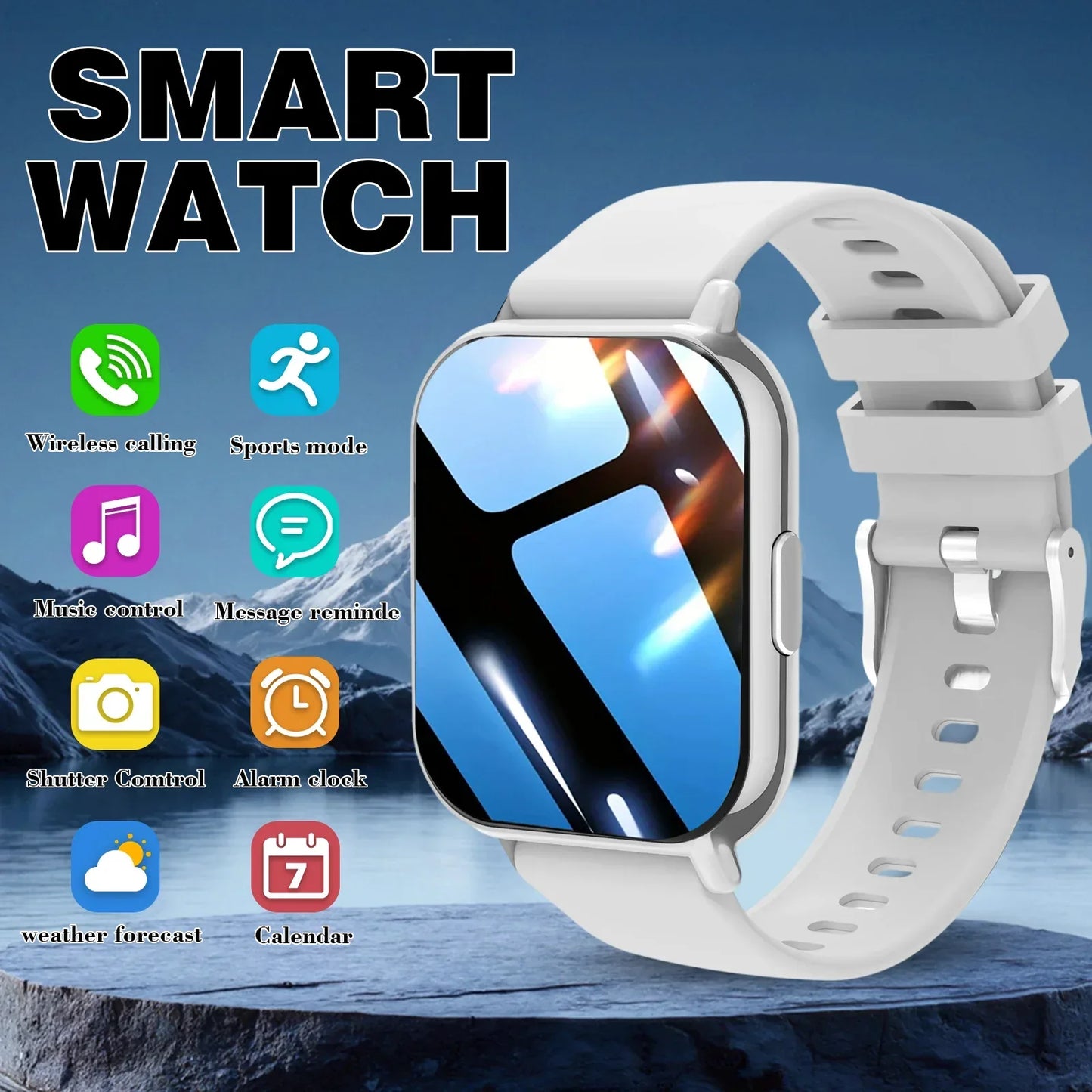 Smart Watch for Men & Women - Multi-Function Fitness Tracker with Call/Message/Weather/Alarm/Remote Camera Control, USB-Powered - Wear444