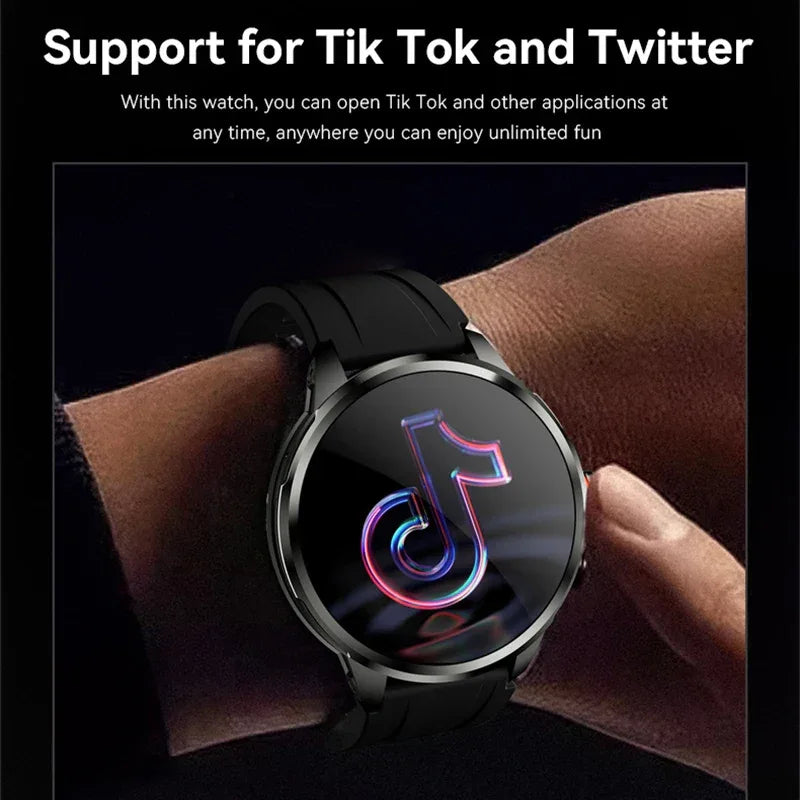 8GB+128GB RAM 5G/4G Smart Watch 1.95 inch AMOLED 2100mah Battery 900W Camera GPS WIFI Google APP Download Android 9.0 Smartwatch - Wear444