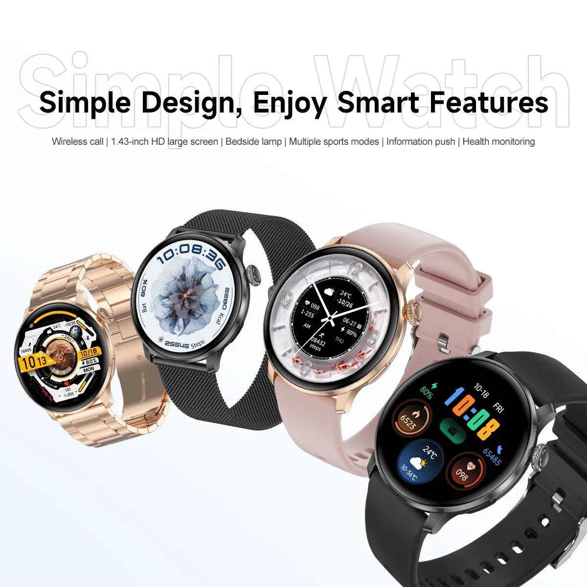 2026New Fashion Smart Watch Lady Man Watch AMOLED Screen GPS Sport Heart Rate Bluetooth Call Waterproof Outdoor Smartwatch Women - Wear444