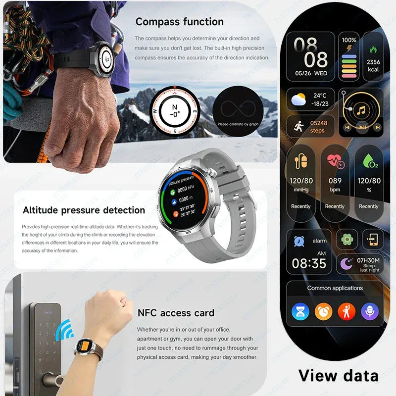 New Watch 5 Pro Smart Watch HD AMOLED Screen GPS Tracker Bluetooth Call Health Monitoring Waterproof Sports SmartWatch Men Women - Wear444