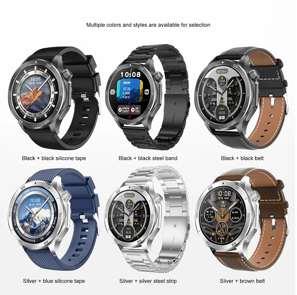 2025 New OPPO X2 Smart Watch Men's GPS Sports IP68 Waterproof Compass Heart Rate Blood Oxygen Bluetooth Call Smartwatches IOS - Wear444