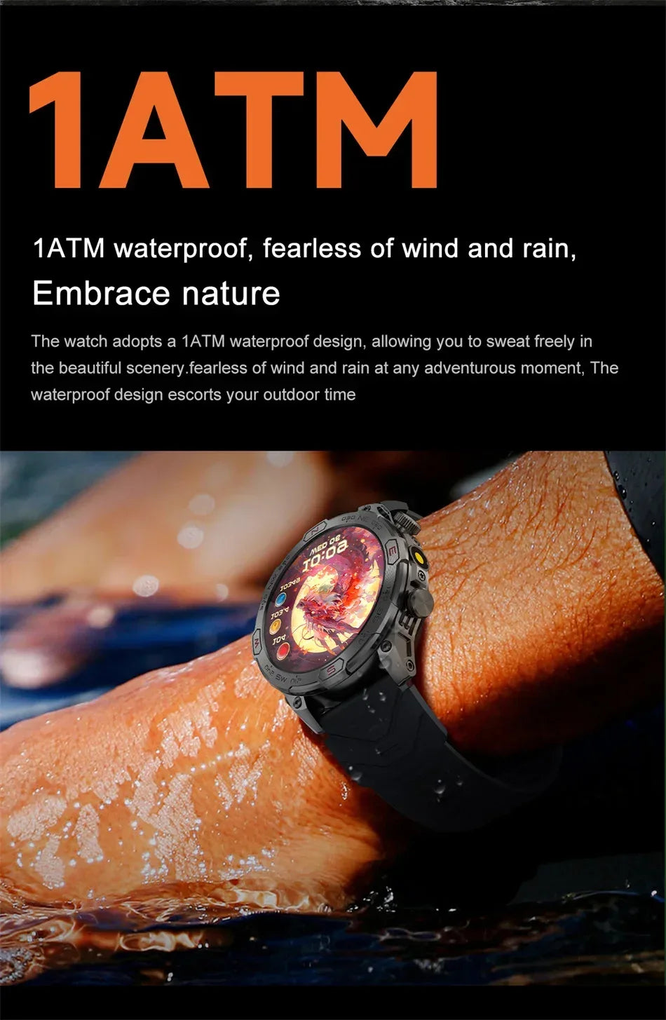 2025New Smart Watch AMOLED Screen GPS Sport Fitness Waterproof LED Lights Compass HD Call Call Smartwatch For Android iOS man - Wear444