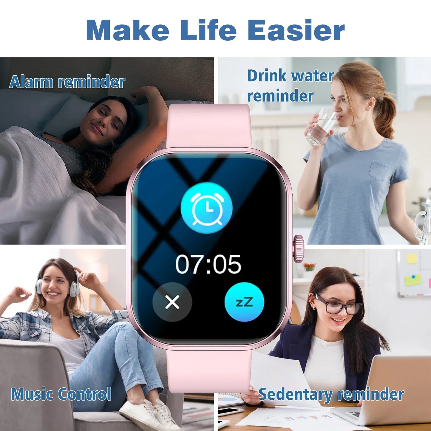 2025 Smart Watch 2.01 Inch HD Display Answer Make Call Message Preview Sport Modes DIY Dial Weather Forecast Men Women - Wear444