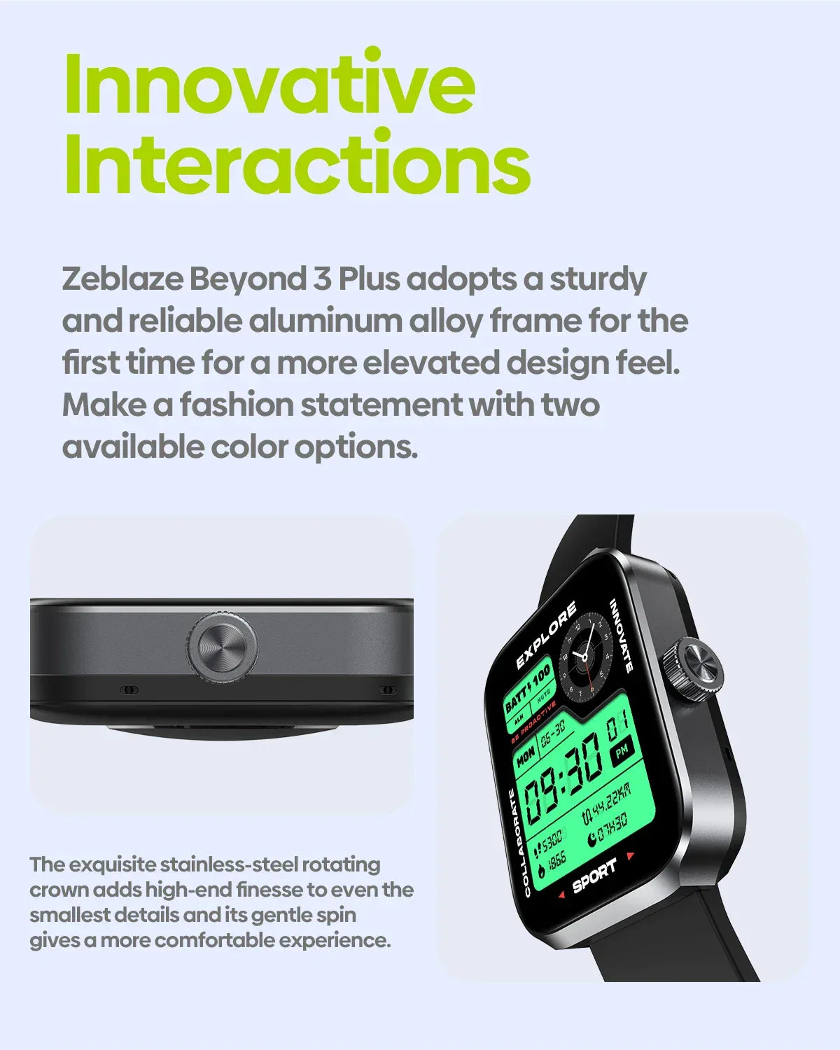 New Zeblaze Beyond 3 Plus GPS Smart Watch 1.78'' AMOLED Display Built-in Amazon Alexa Make/Receive Phone Calls 3ATM Smartwatch - Wear444