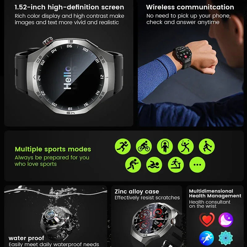 2025New For Android and ios Smart Watch Men AMOLED Screen GPS Motion trajectory Heart Rate Bluetooth Calls SmartWatch Waterproof - Wear444
