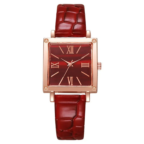 1pc Fashionable and Minimalist Women's Square Belt Quartz Watch New Popular Retro High-end Roman Watch